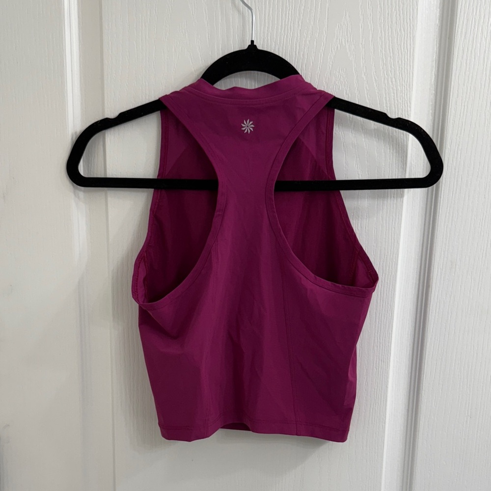 Athleta Cropped Sleeveless Zip Top Purple Women’s XS Athletic Tank - Picture 5 of 6